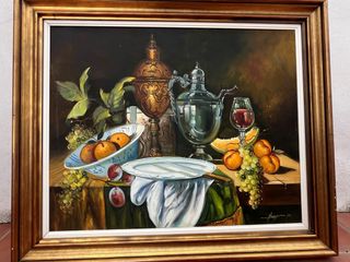 Cuadro Bodegón Frutas y Jarra