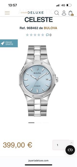 Bulova Octagon Automático Zafiro. No negociable