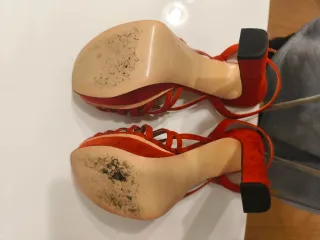 Sandalias Zara Rojas Talla 37 Tacón 14cm