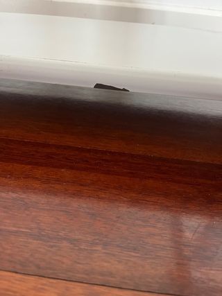 Escritorio cristal con baldas y ruedas