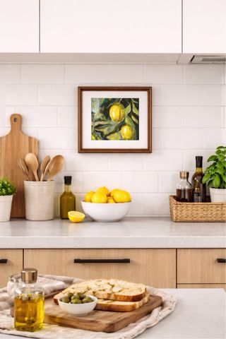 Cuadro al óleo Limones sobre tabla