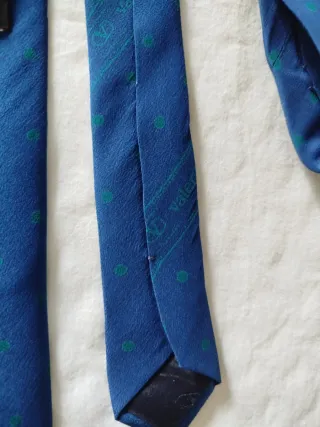 Cravatta Valentino seta blu pois verdi