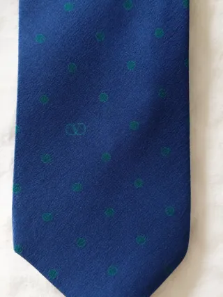 Cravatta Valentino seta blu pois verdi