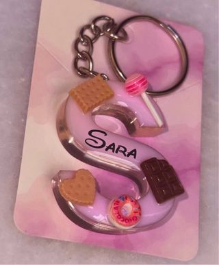 Llavero de Letra con  Dulces Personalizado