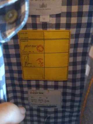 Camisa G-Star RAW cuadros azul y blanco Talla M