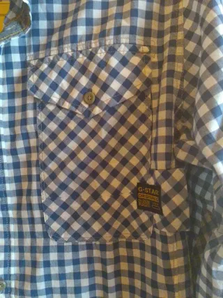 Camisa G-Star RAW cuadros azul y blanco Talla M