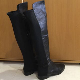 Botas altas de piel y licra