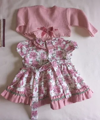 Conjunto vestido y rebeca niña 6 meses
