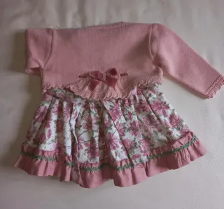 Conjunto vestido y rebeca niña 6 meses
