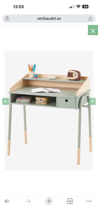 Escritorio infantil madera y metal