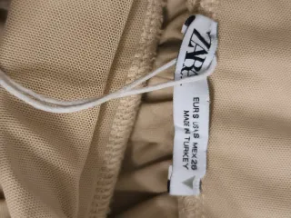 Falda Zara gasa beige larga talla S