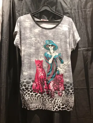 Blusa Estampada Mujer Animales y Dama