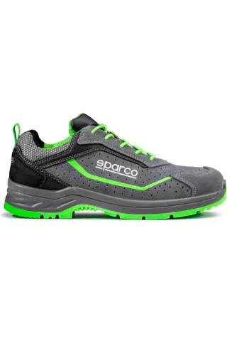 Zapatillas Sparco seguridad grises y verdes