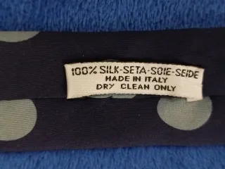 Cravatta Seta Blu Pois Grigio