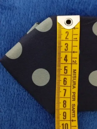 Cravatta Seta Blu Pois Grigio