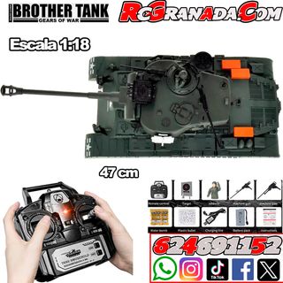 TANQUE BROTHER TANK 1:18 USA M26 LEOPARD' VERDE