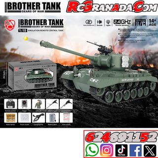 TANQUE BROTHER TANK 1:18 USA M26 LEOPARD' VERDE