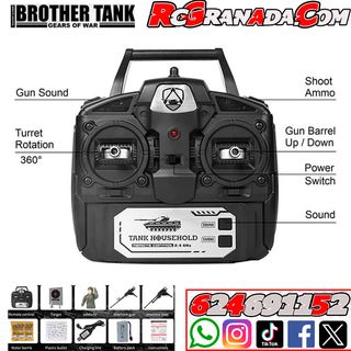 TANQUE BROTHER TANK 1:18 USA M26 LEOPARD' VERDE