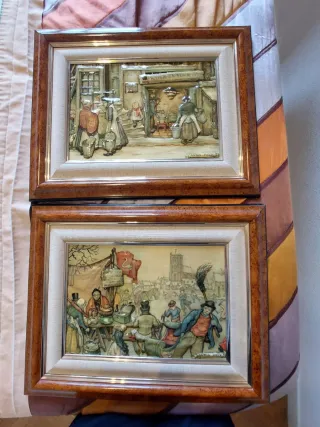 Cuadros relieve vintage.