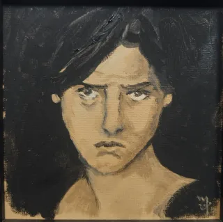 Cuadro al óleo rostro femenino