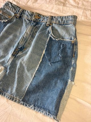 Falda vaquera patchwork
