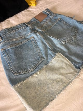 Falda vaquera patchwork