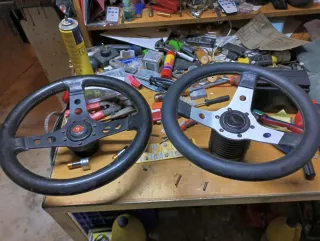 Volante deportivo cuero y metal