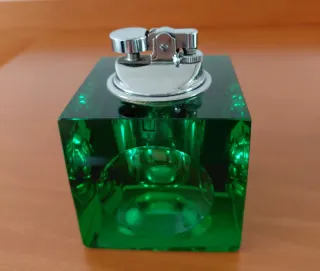 Mechero y Cenicero Cristal Vintage Años 70