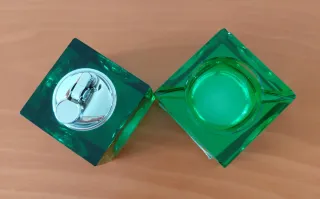 Mechero y Cenicero Cristal Vintage Años 70