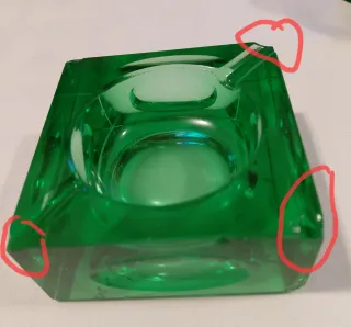 Mechero y Cenicero Cristal Vintage Años 70