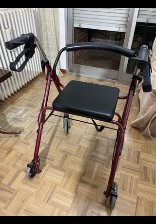 Andador con cesta y asiento