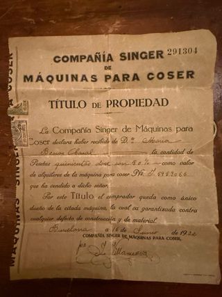 Máquina de Coser Antigua SINGER