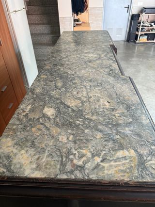 Aparador antiguo de Madera de Raíz y Mármol (2m)