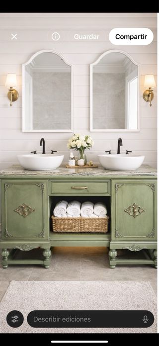 Aparador antiguo de Madera de Raíz y Mármol (2m)