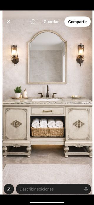 Aparador antiguo de Madera de Raíz y Mármol (2m)