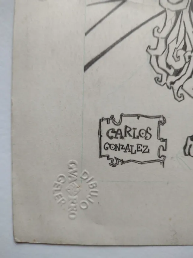 Un boceto de personajes de Marvel, firmado.