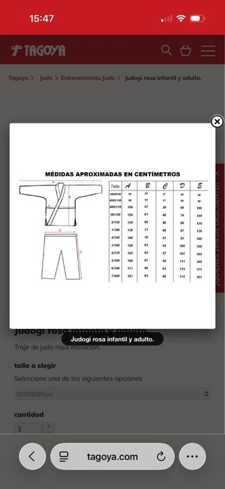 Kimono judo infantil rosa 4 años