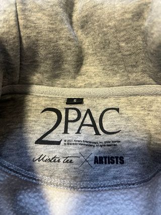 Sudadera Mr. Tee Gris con Estampado Tupac Talla S