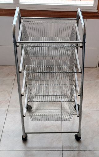 Carro camarera 4 estantes metálico