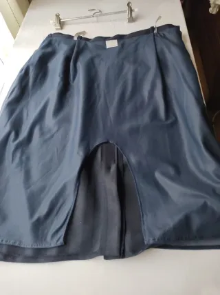 Falda vintage azul marino forrada