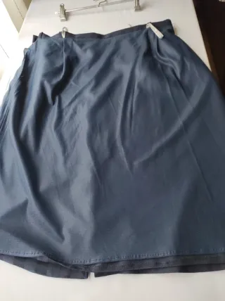 Falda vintage azul marino forrada