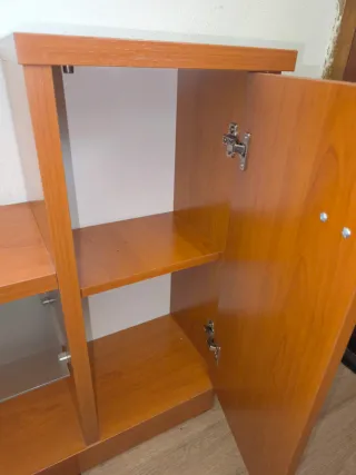 Mueble recibidor pasillo madera y metal