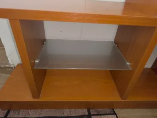 Mueble recibidor pasillo madera y metal