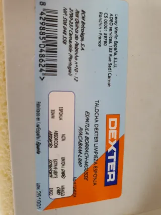 DEXTER Esponja Limpieza Borra-Mousse