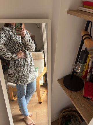 Abrigo estampado cebra fino