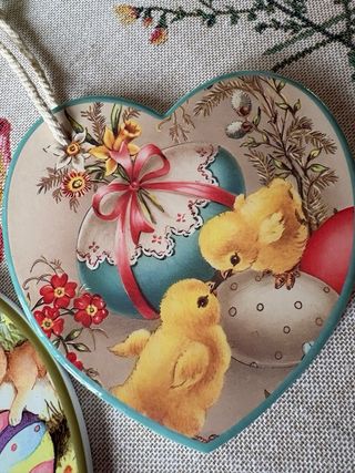 Coppia appendini pasquali a forma di cuore