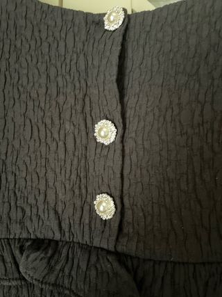 Blusa Zara Negra Volantes XS