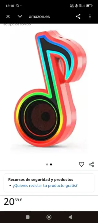 Altavoz Bluetooth Musical Neon