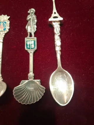 4 Cucchiaini da collezione 2 in alpaca