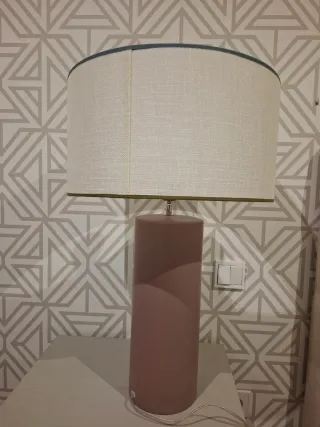 Pareja Lámparas Diseño Beige y Rosa